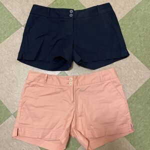 2 Pair Vintage Y2K The Limited Chino Mini Low Rise Stretch Shorts Pink Blue
